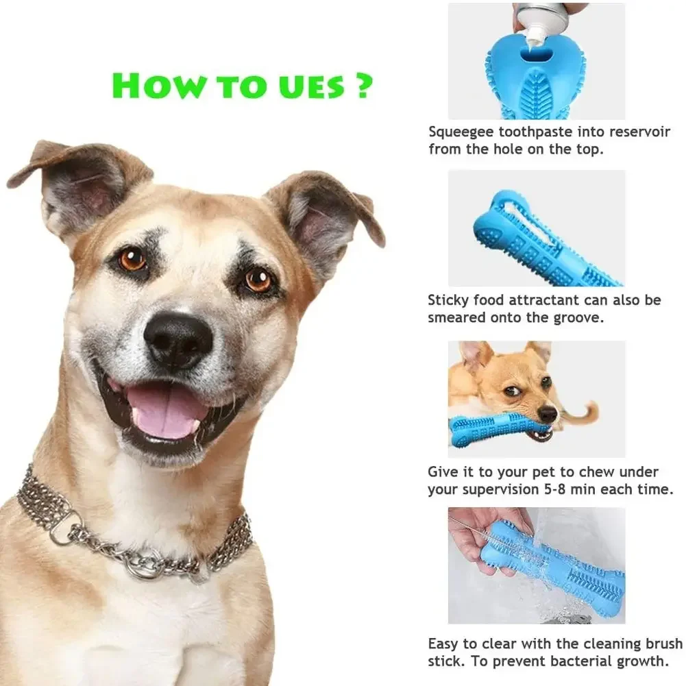 1PC Pet Chew Toy Soft Rubber Dog Toothbrushes Anti-biting Tooth Grinding Chew Stick for Small Dogs Training Pet Supplies