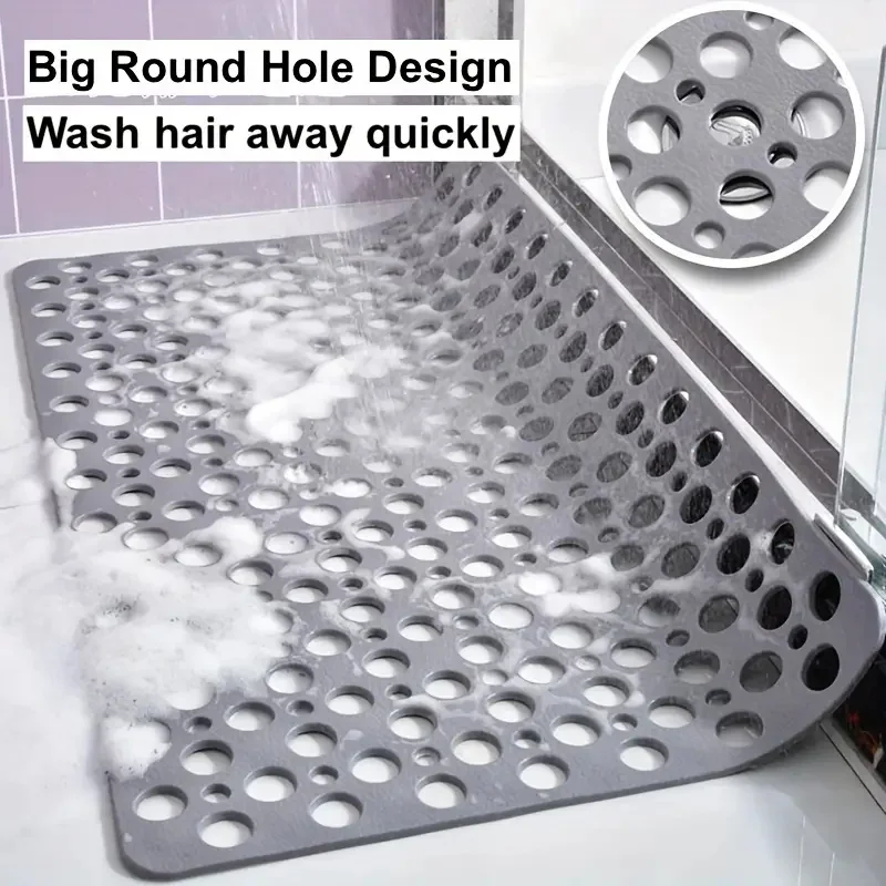 Bathroom Mat Absorbent Bathroom Mat Bathroom Floor Mat Toilet Mat Bath Mat Anti Slip Mat Bathroom Non-Slip Mat Suction Cup Round Hole Design