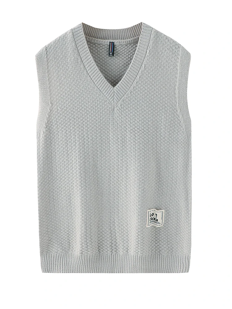 New Autumn and Winter Men's Knit Pullover Solid Color V-neck Shirt Men's Fashion Warm Casual Sweater Short Top Clothing 6