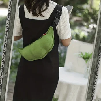 حزمة فاني مبتكرة على شكل البازلاء، محفظة صدر قطيفة مضحكة، حقيبة كروس بتصميم كرتوني، حقائب يومية للسفر في الهواء الطلق للعمل 5