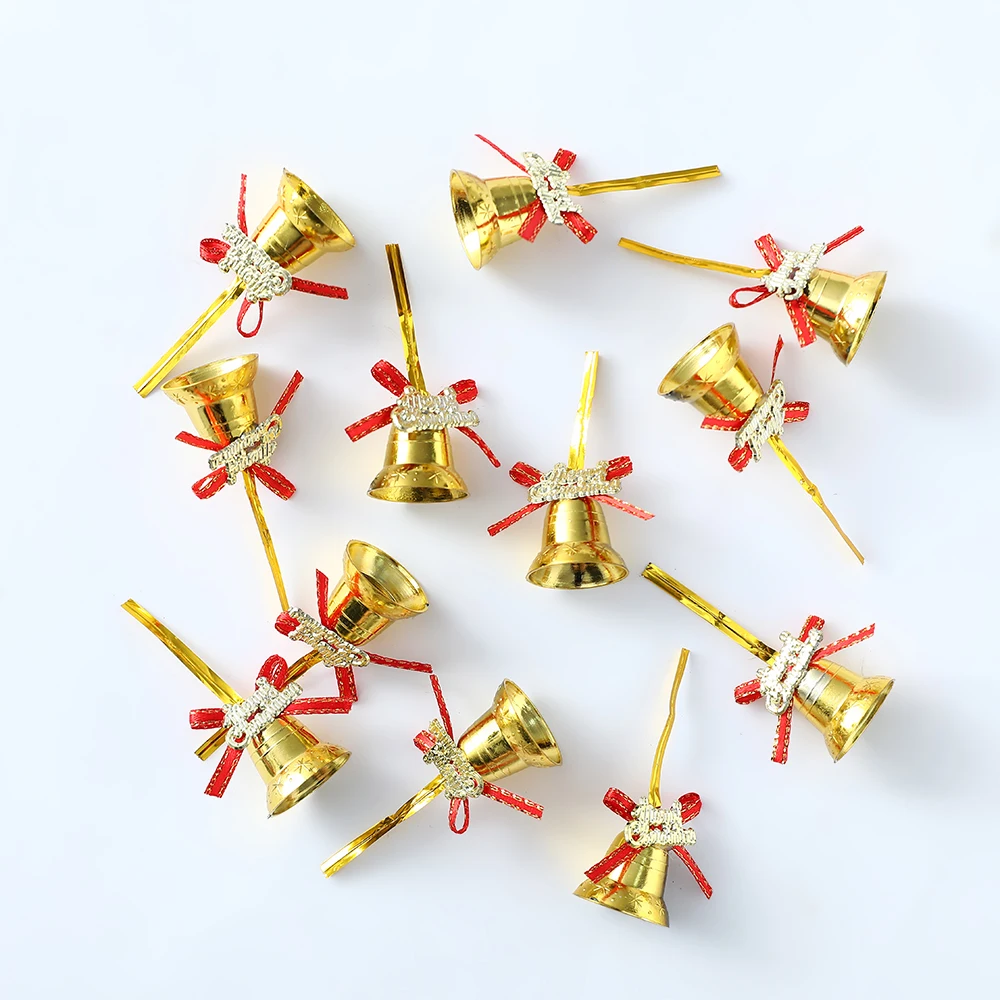 FZM Christmas Decorations 2cm Gold And Silver Christmas Bells Diy Ornaments  Pendant Christmas Tree Garland Bow Accessories 