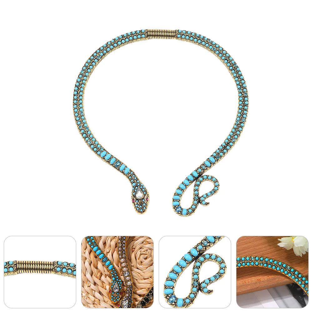 

1pc Decorative Animal Jewelry Superior Diamond Necklace Retro Snake Chain