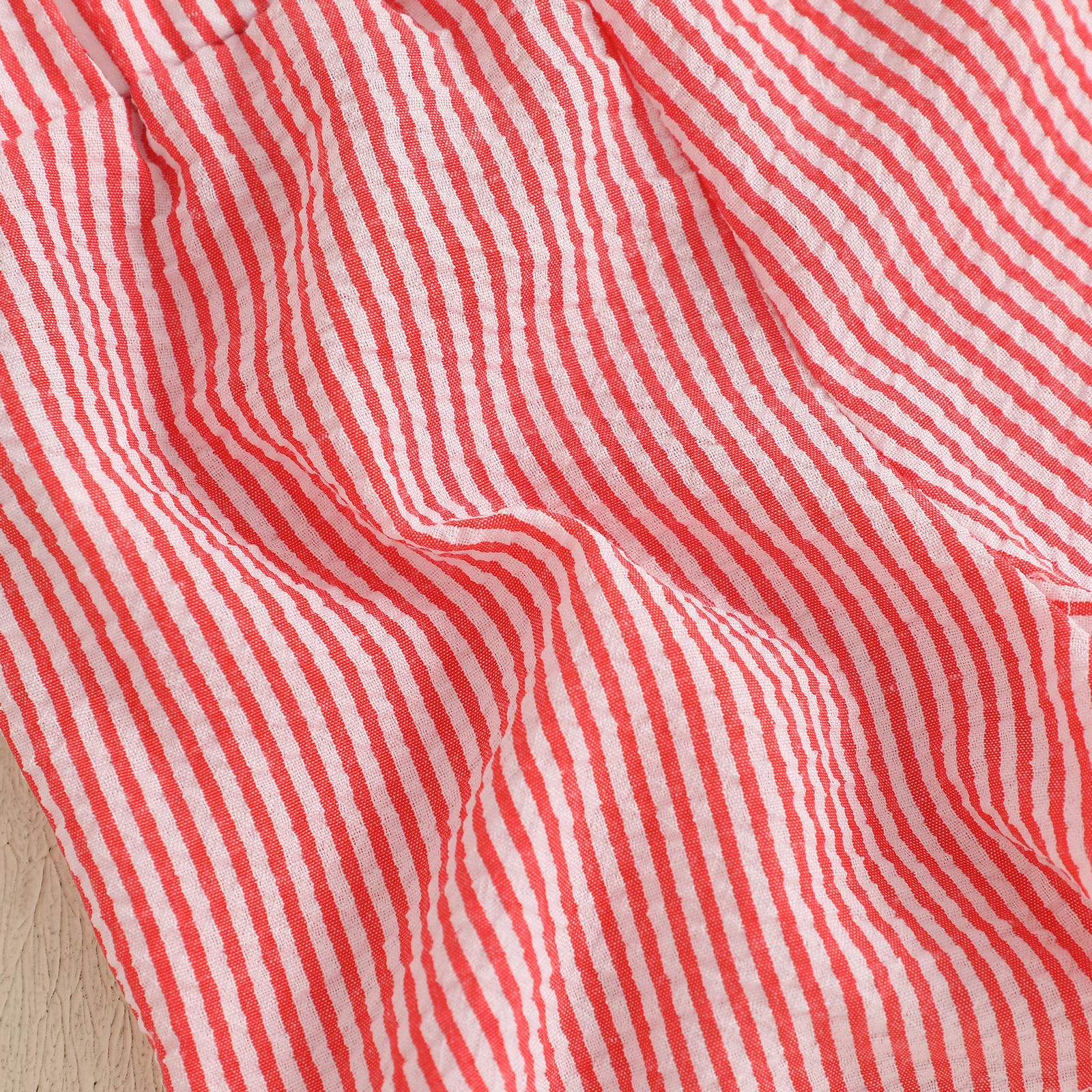 Toddler Boys Shorts Casual Summer Stripe Embroidery Elastic Waist Short Pants Fashion Shorts Children Linen Short Trousers