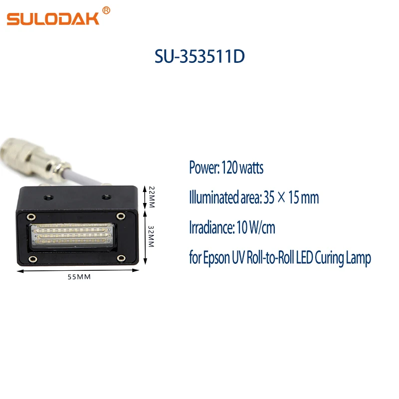 120w 351535A 수냉식 선형 UV LED 경화 램프 360-420nm (리코 G5 G6 잉크 사전 경화 UV 접착제 건조용)