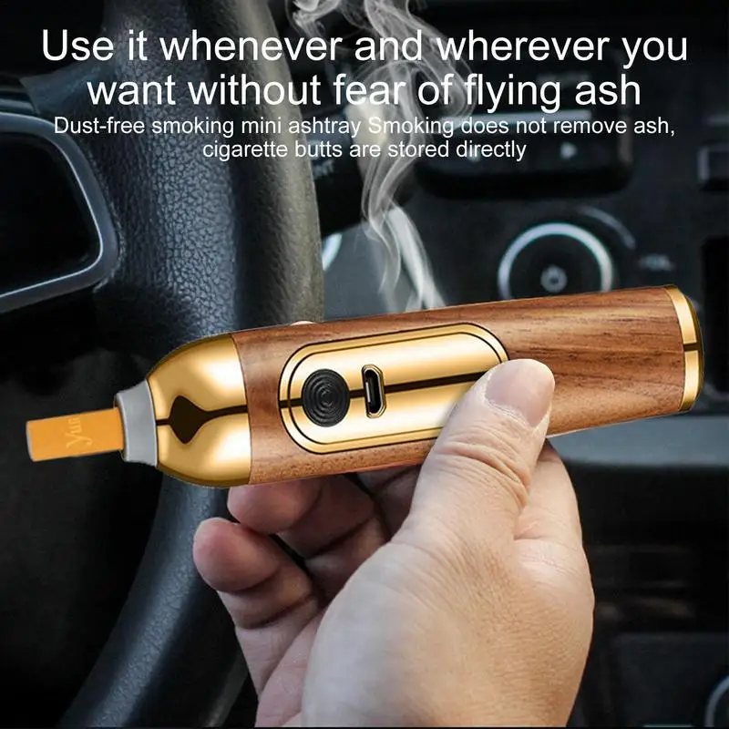 Mini Car Ashtray Wood Non-Dropping Portable Car Smoking Non-Projectile Special Cigar Holder Ash Organizer car ashtray portable ashtray