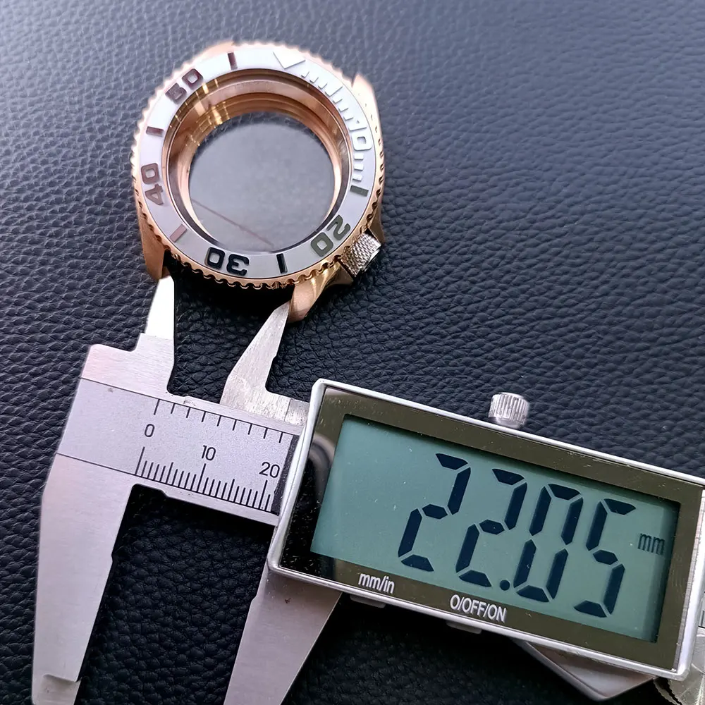 42mm Gold/Rose Gold Steel Watch Case with Sapphire Glass and 22mm Strap