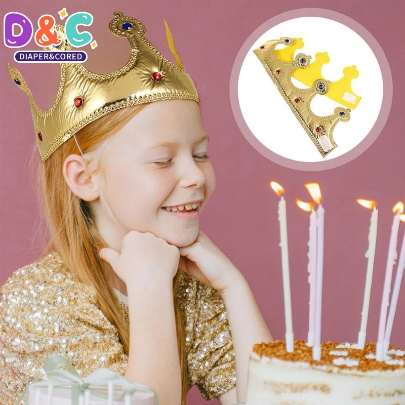 

Party Tiara Royal Queen Prince King Princess Crown Hats Birthday Decor Toys For Boys Adults Children Girls Halloween Decoration