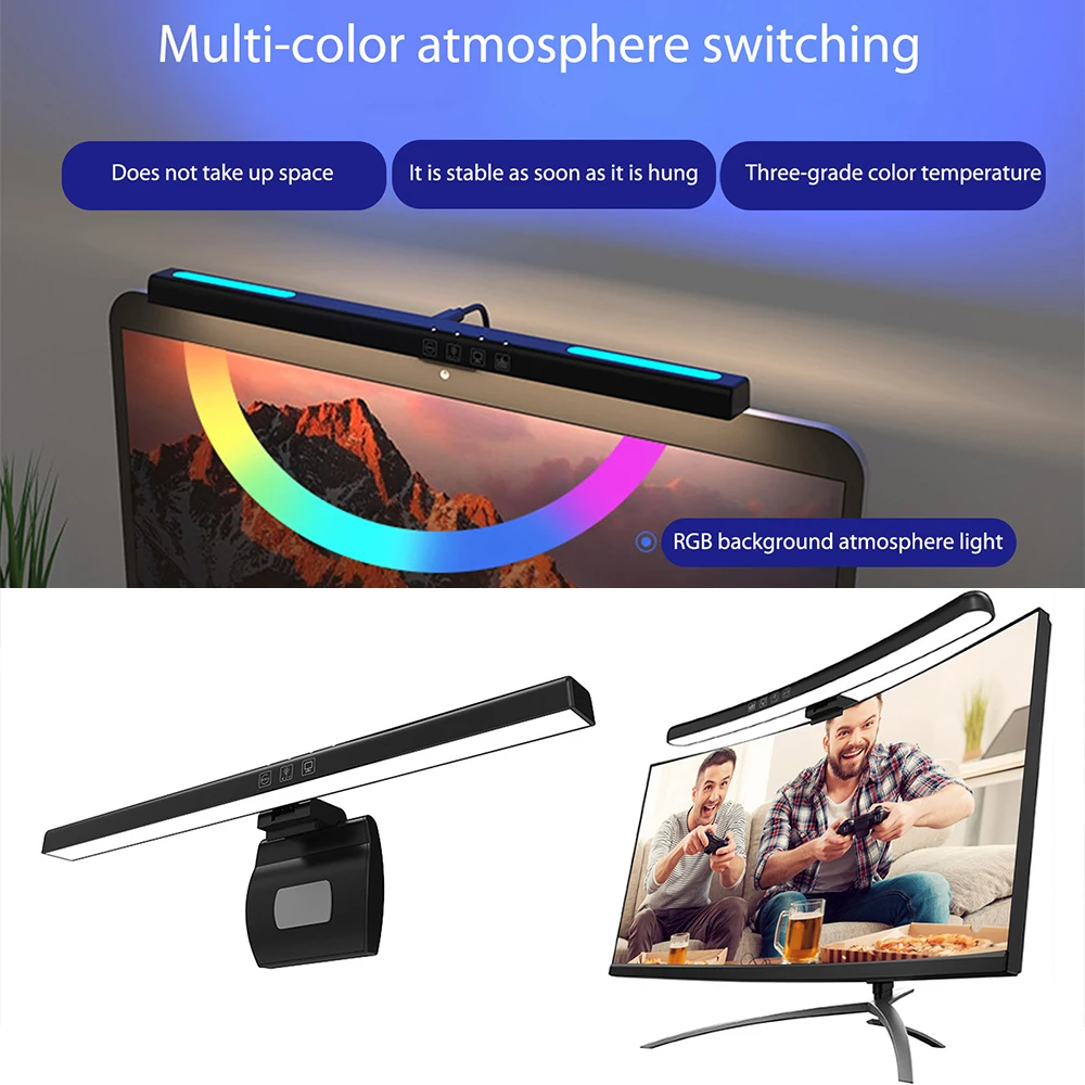 Stepless Dimming Led Desk Lamp For Computer Monitor Light Bar USB