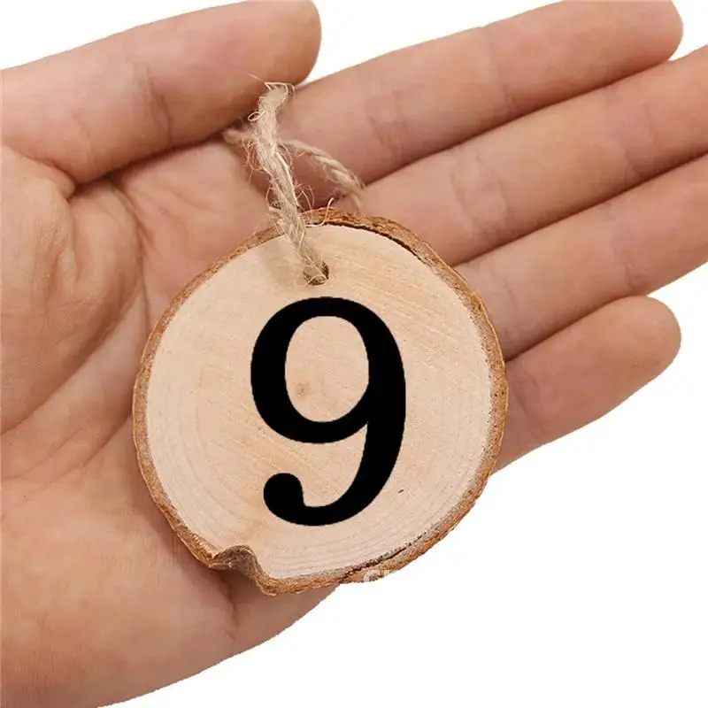 

Rustic Hanging Wooden Numbers Set Figure Card Table Number Digital Seat Decor Wedding Party Supplies