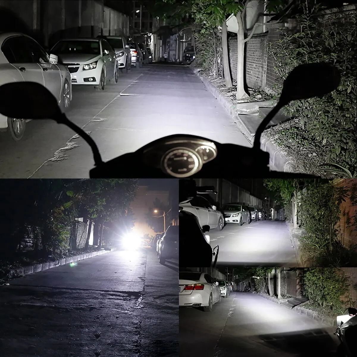 Motorcycle Headlight 2PCS 6 LED Waterproof 12v motorcycle headlight