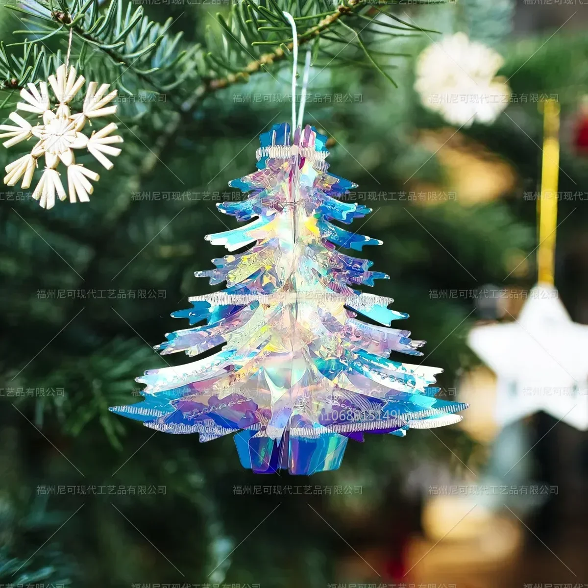 Glitter Christmas Tree Ornaments Xmas Tree Hanging Pendant 2025 Christmas Decorations for Home Navidad New Year Party Supplies