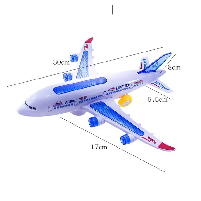 Electronic Aeroplane Toy with Music Autopilot Flash Sound Aircraft Automatic Rotation Plane Educational Toy Gift For Children 5