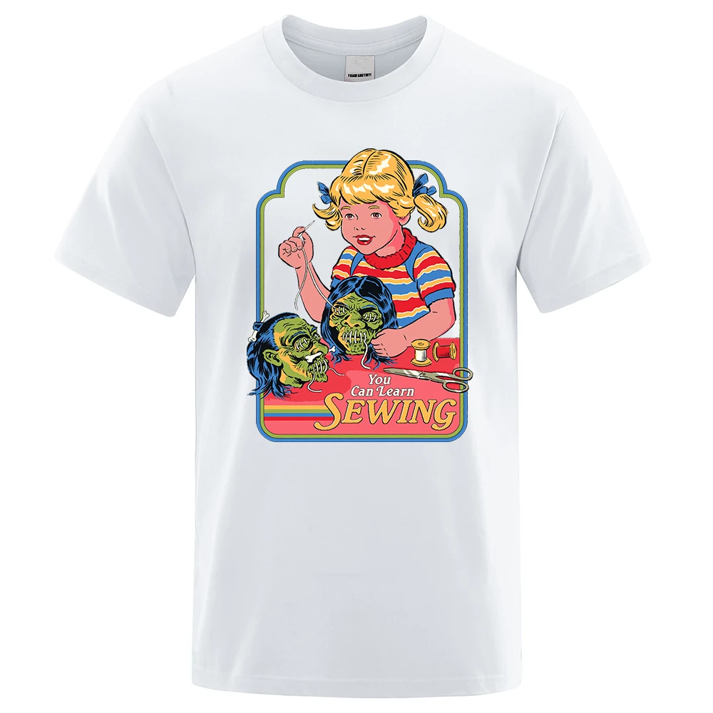 

You Can Learn Sewin Anime Printing T-Shirt Male Fashion Oversize T-Shirt Casual Crewneck Tops Summer Brand Loose Men T Shirt New