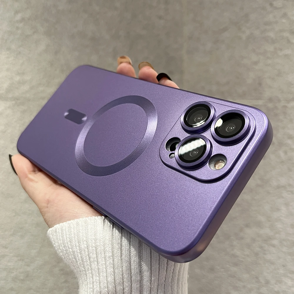 Ricarica wireless Magsafe magnetica di lusso per iPhone 14 Pro Max 13 12 11 14 Plus Cover antiurto in silicone morbido elettrolitico_voghion.com