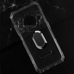 Premium Ring Holder Bracket Phone Cover - Black Silicone TPU Case for Blackview BL9000 (Clear Tpu A Black)