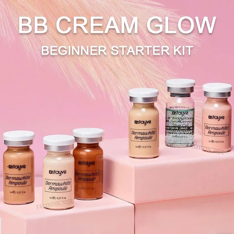 8ml Add Niacinamide/Peptide Stayve BB Glow Ampoule Liquid Foundation Skin Care Serum Essence facial serum liquid foundation