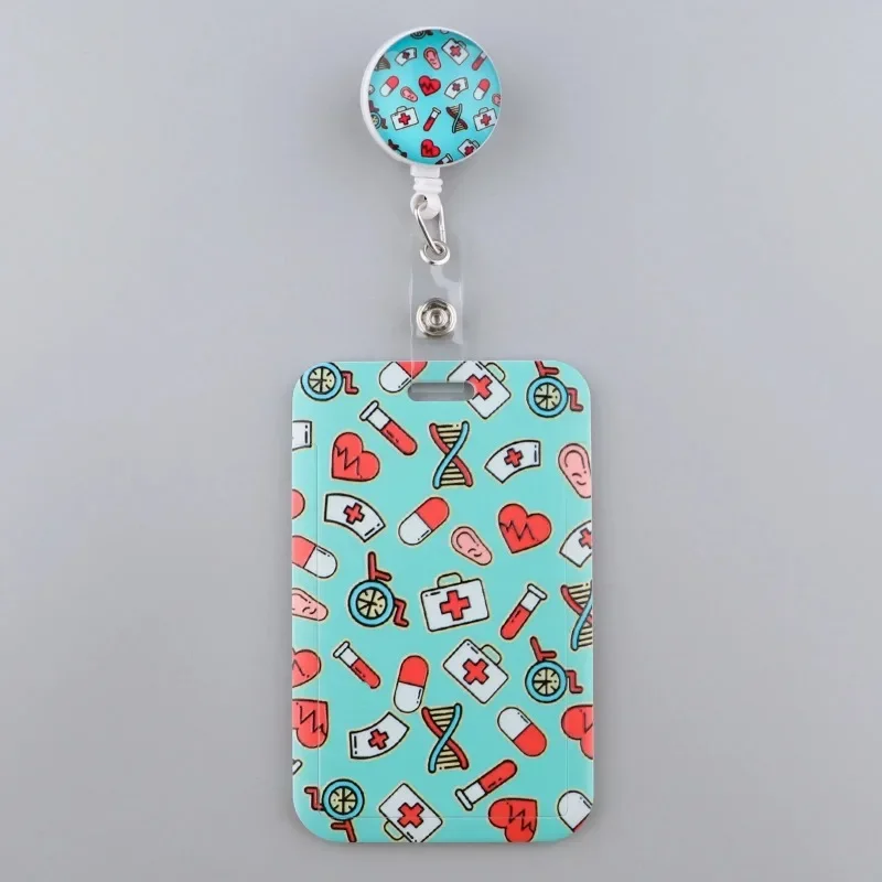 Hospital Card Holder Retractable Badges Reel Doctor Nurse Exhibition Business Card Badge Holder Case Office Keychain Accessories