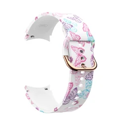 Vibrant Silicone Strap with Printed Design - Colorful Bracelet Band for Galaxy Watch 4-5-6-7 (Butterfly)