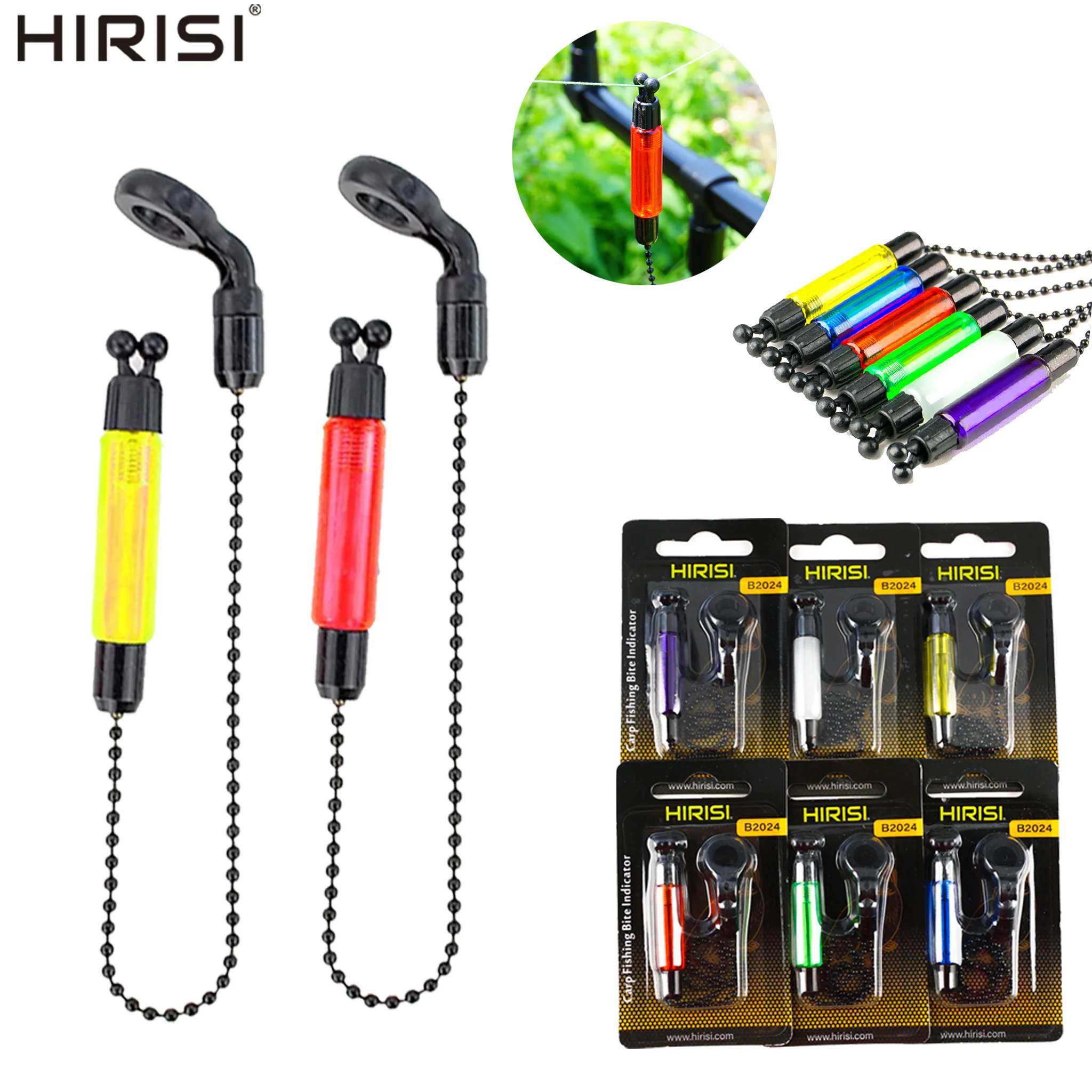 Set 4 swingers bobines Hirisi pour alarme pêche - Indicateur signal morsure accessoires pêche B2024
