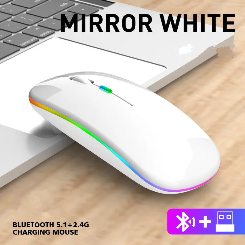 Mute 2 4g Bluetooth mode light emitting edition White