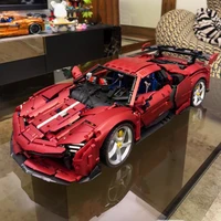 Technical Series SF90 Super Sport Car Building Block City Super Speed Racing Vehicle Model Bricks Toys For Kid Birthday Gift MOC 1