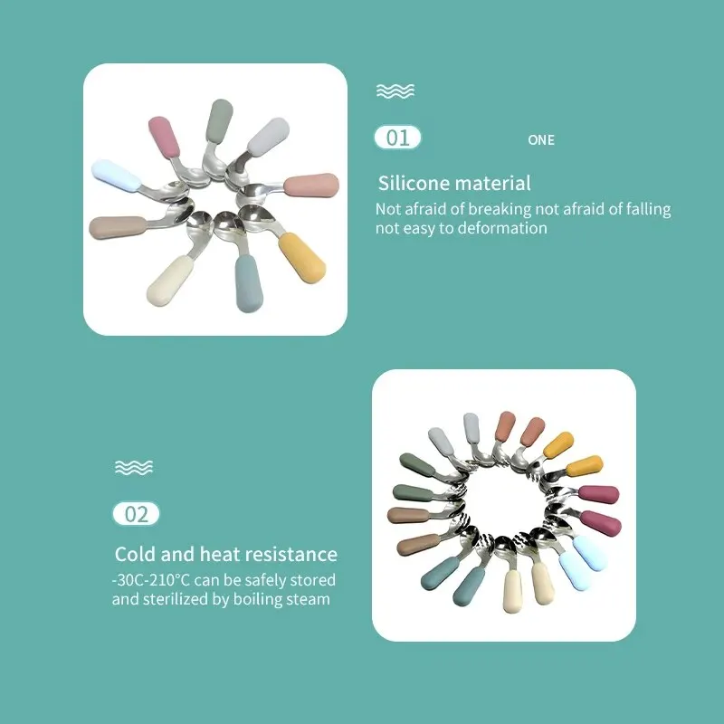 Baby Besteck Set 6-tlg. - Edelstahl Löffel & Gabel Lernbesteck Für Kleinkinder