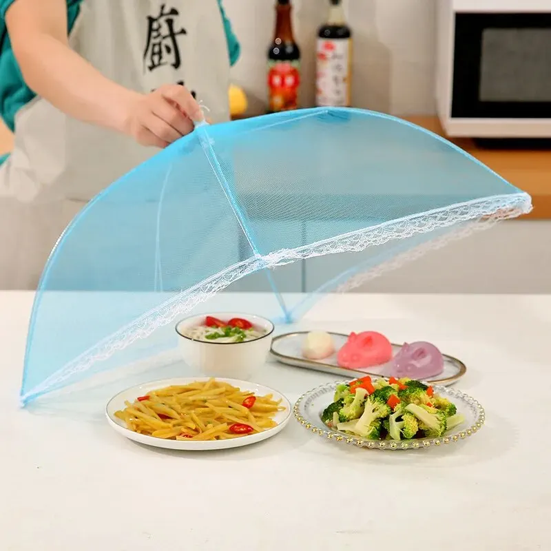 Food Cover 1PC Folding Food Mesh Cover Tent Home Table Meal Vegetable Fruit Umbrella Breathable Insect-proof Food Cover Net