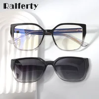 Ralferty Polarized Magnetic Sunglasses Women Designer 2 In 1 Clip On Glasses Lady Driving Sunglass Prescription 0 Diopter Lens 2