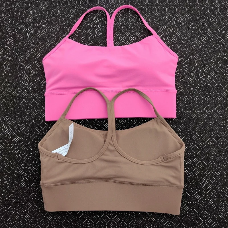 Solid Color Yoga Bra Top Gym Women's Sports Underwear Bra Running Fitness Sexy Spice Girl Fitness Vest Y-Shaped Beautiful Back