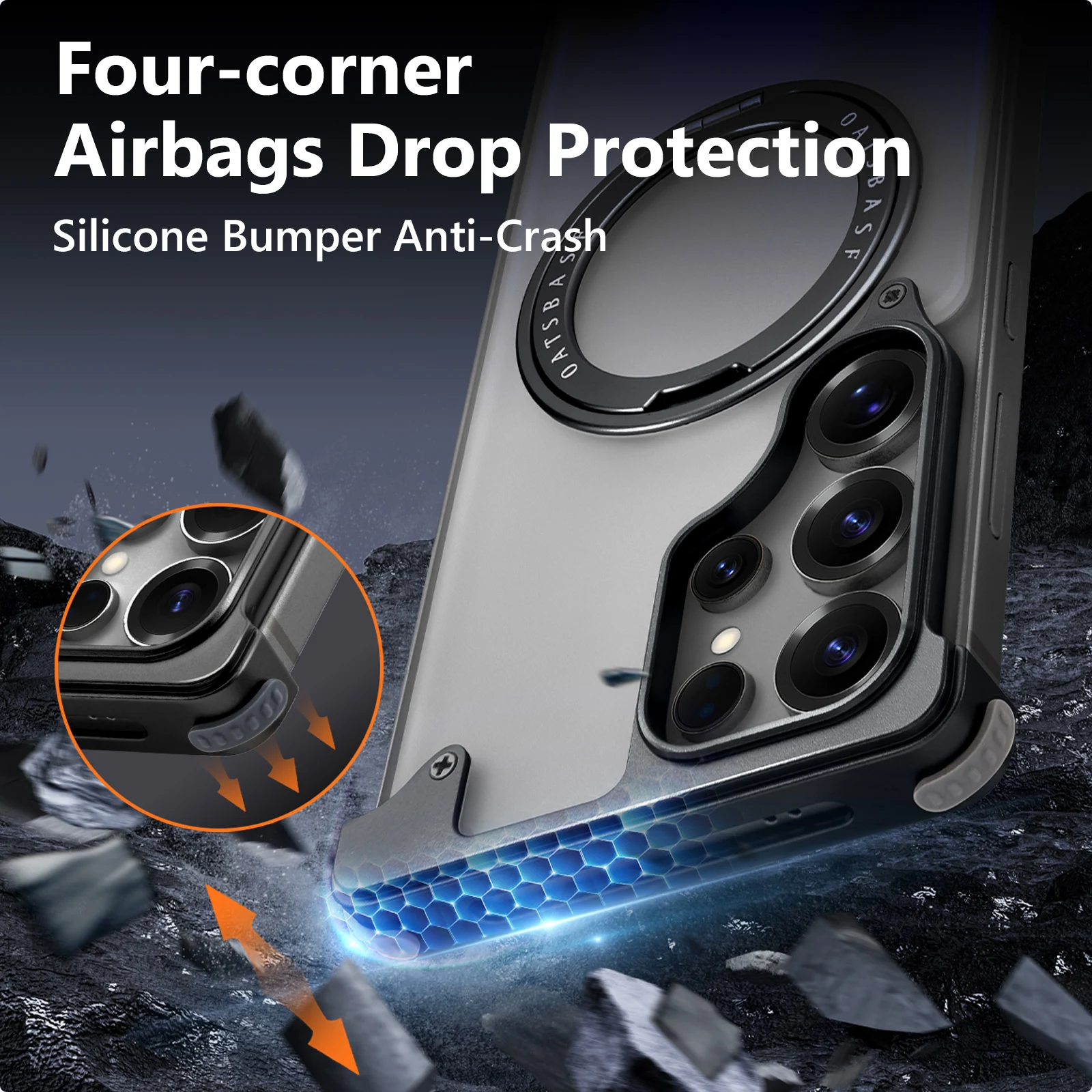 Eary Magnetic for Samsung Galaxy S25 Ultra Phone Case with 360° Rotate Stand MagSafe Military Grade Shockproof Protector Cover