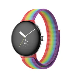 Woven Nylon Fabric Sport Band for Smartwatch Wristband Bracelet (Rainbow)