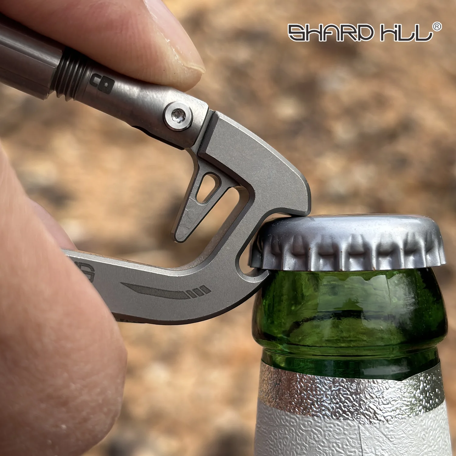 6in1 TC4Titanium Alloy Key Chain Knife Damascus Blade EDC  Bottle Opener Screwdriver Nail Driver Outdoor Tool SH-T2