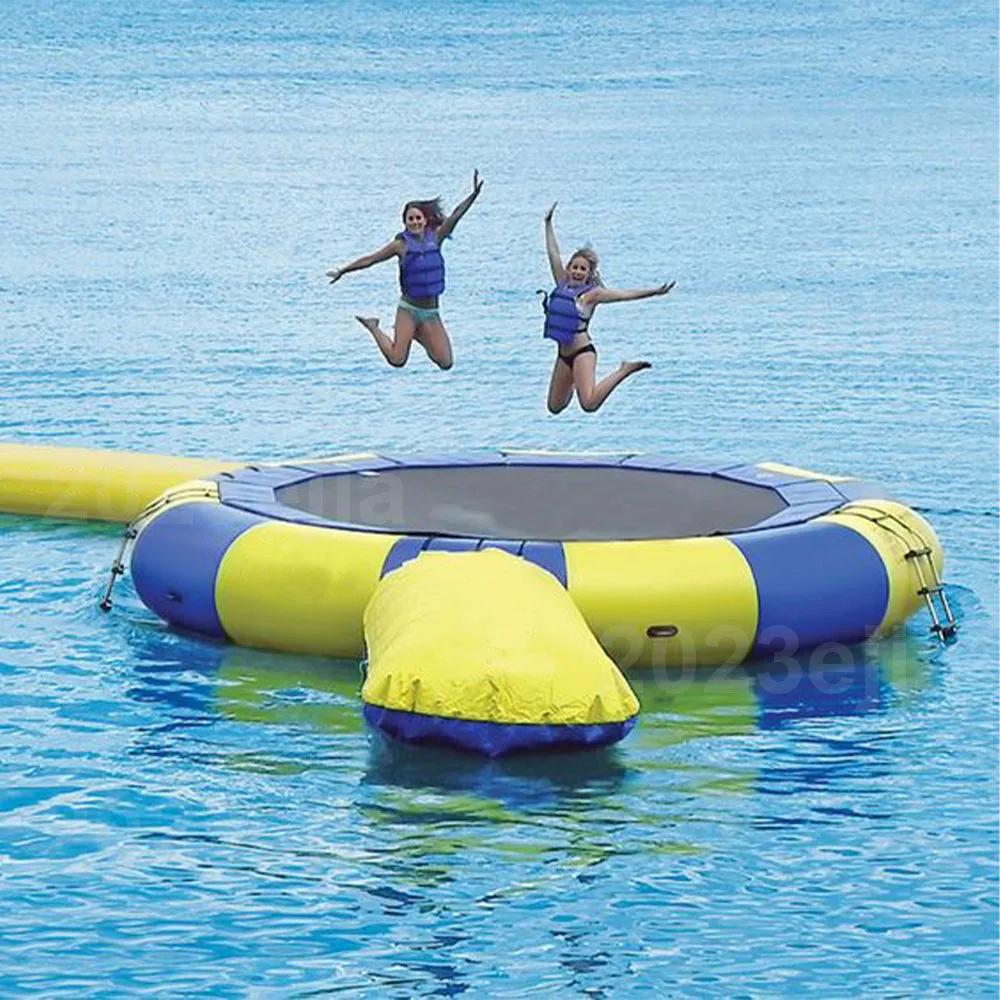 High Quality Water Jumping Bouncy Toy Inflatable Bungee Trampoline With Slide For Water Games