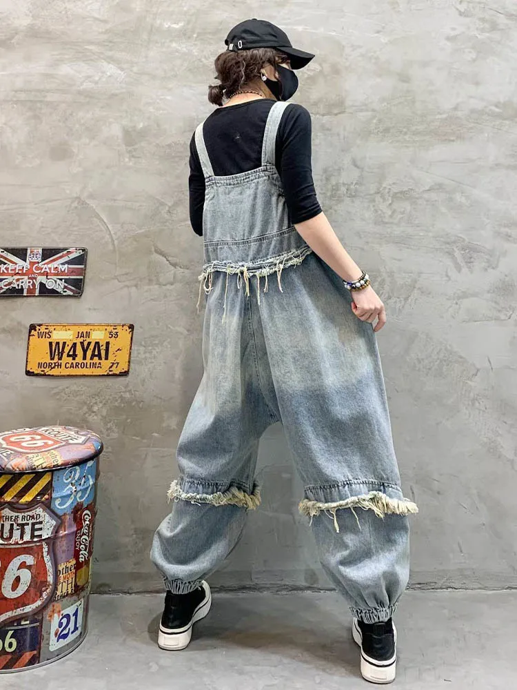 【値下げ中】Looplus Denim Overall Pants Amazon.com: luvamia Cargo Overalls For Women Loose Jumpsuits