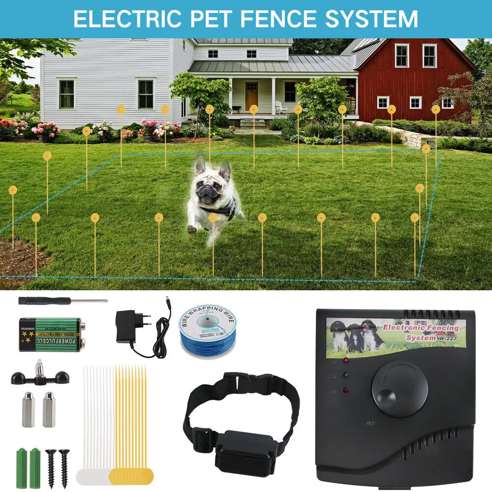 Electric Dog Fence System Pet Containment Shock Collar Yard Garden Waterproof 5