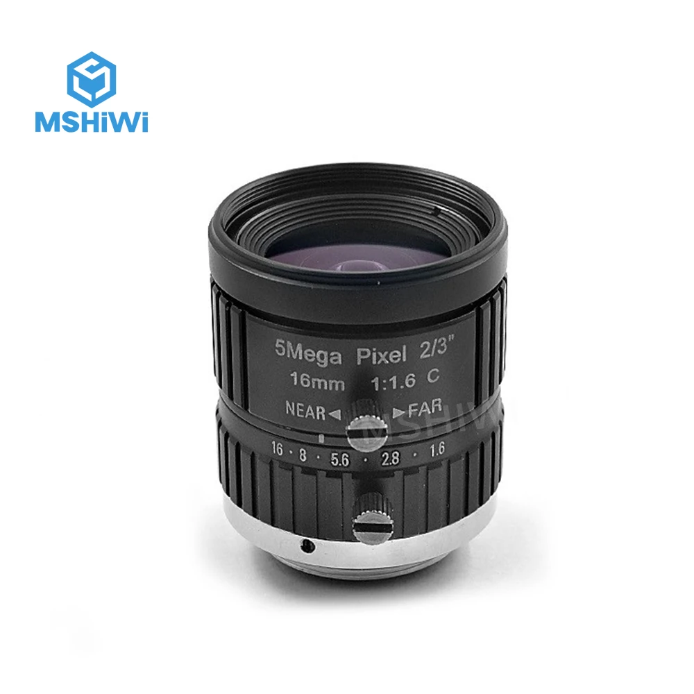 5mp F1.6 C Mount Camera Lens 2/3" 16mm Manual Iris Fixed Focus Lenses