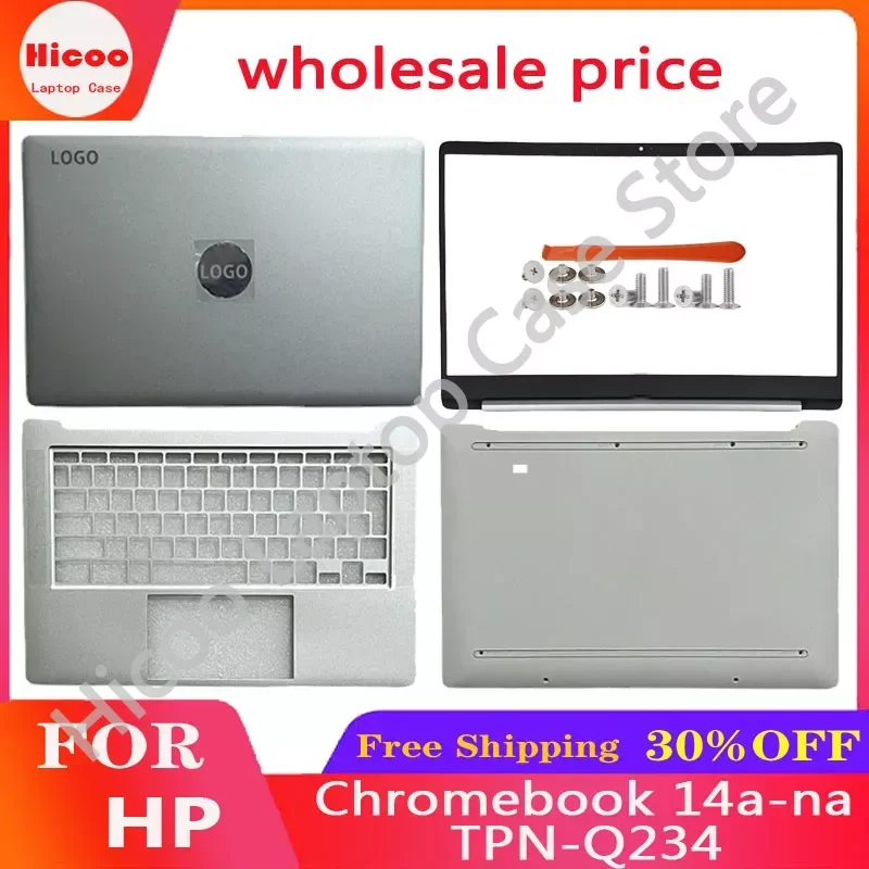 Nuovo Per Hp Chromebook 14A-Na Tpn-Q234 Replacemen Accessori Per Laptop Cover Posteriore Lcd Con Logo/Fondo Blu; Grigio Argenteo