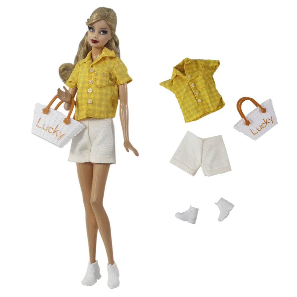 

NK 1 Set 1/6 Princess Noble Clothes Casual Short-Sleeved Suit Fashion Daily Dress For Barbie Doll Accessories Best Girl Gift Toy