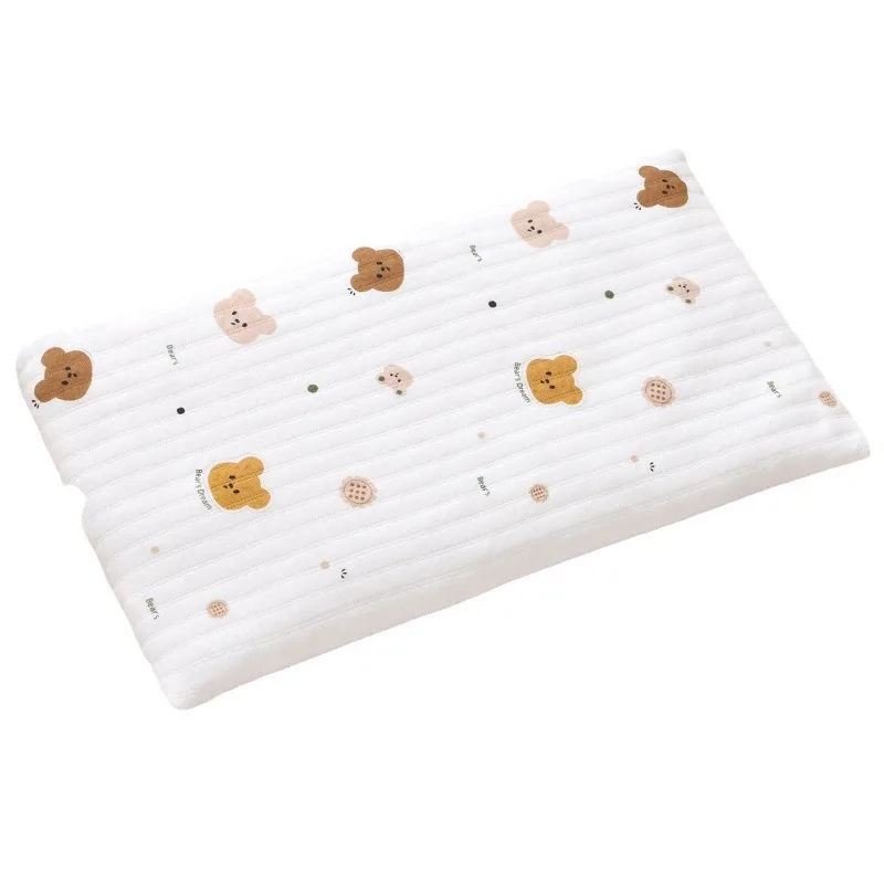 Baby Pillow Baby Head Support Buckwheat Shell Pillow Cartoon Pattern Flat Suitable for Babies Aged One to Six Months