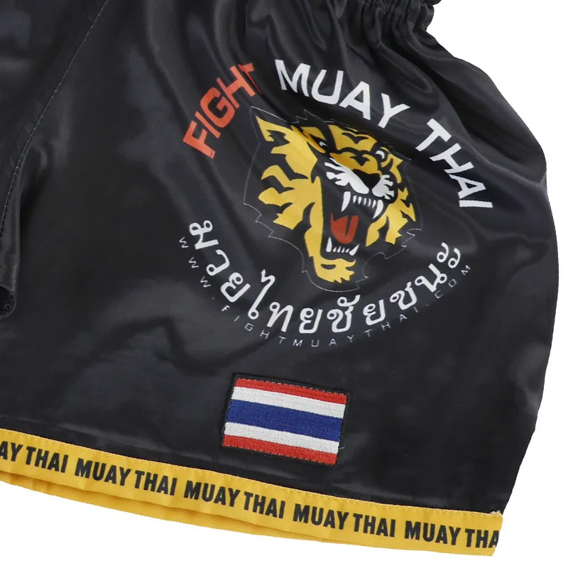 MMA Fight Sports Fitness Muay Thai Shorts Comprehensive Fighting Training Sanda Martial Arts Boxing Kicking Tiger Head