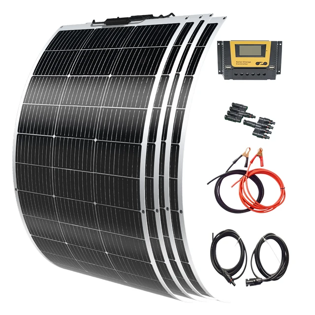 XINPUGUANG Panneau Solaire flexible Monocristallin Module 150W 19,8V. Disponible dans diverses combinaisons de kit panneaux solaires 150W, 300W, 450W, 600W 12v Système solaire kit SOLAR PANEL 1