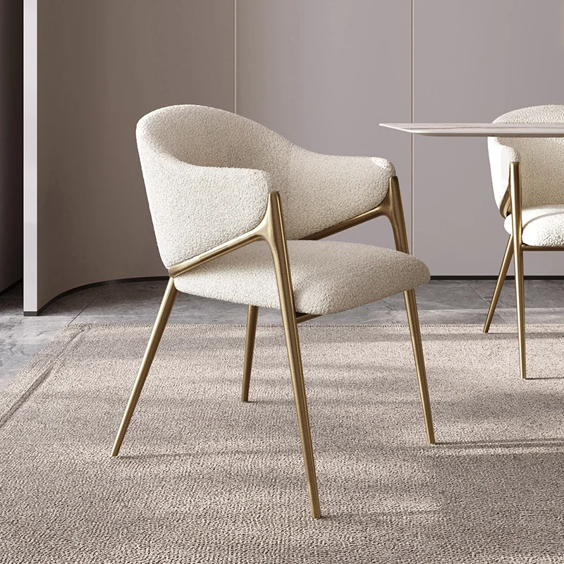 

Italian light luxury dining chairs, modern and minimalist designers, cashmere lamb hotels, villas, restaurants, leisure chairs