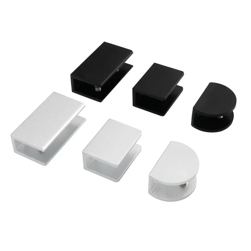 Shelf Support Folding Shelf Bracket Shelf Bracket Glass Clamp Holder Shelf Clip Aluminum Bracket 4PCS for 5mm 6mm 8mm 10mm 12mm Thickness Board Square Glass Clamps