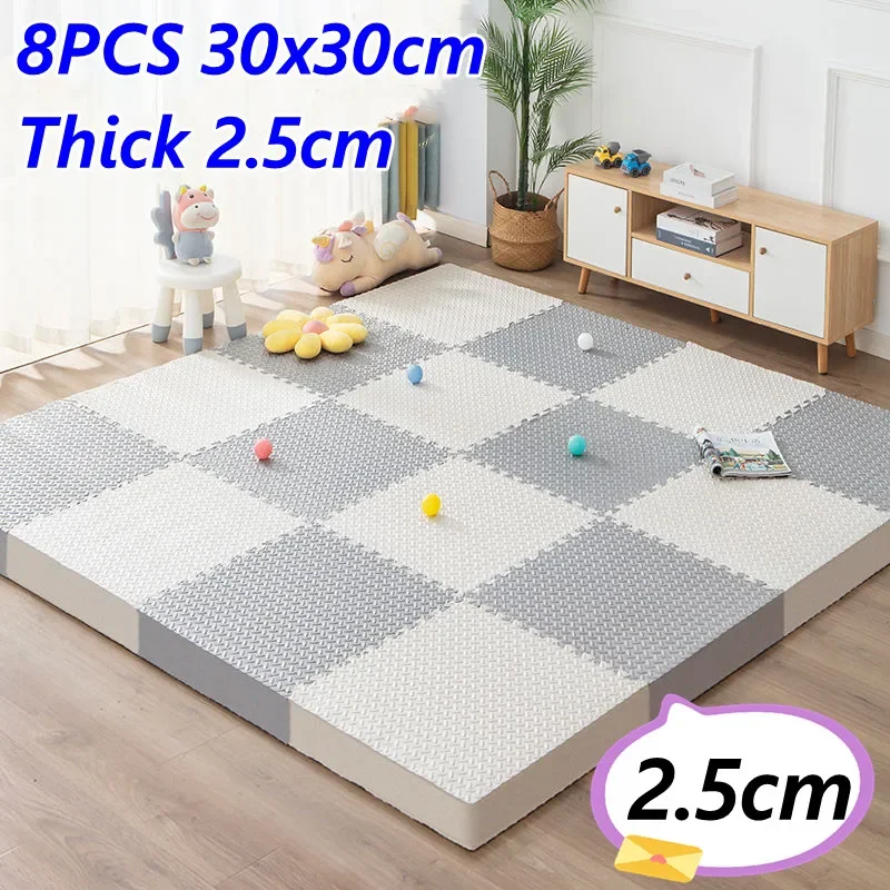 Activities Mat for Baby Play Mat Thicken 2.5cm 8PCS Game Mats Tatame Baby Playroom Play Mats Floor Noise Puzzle
