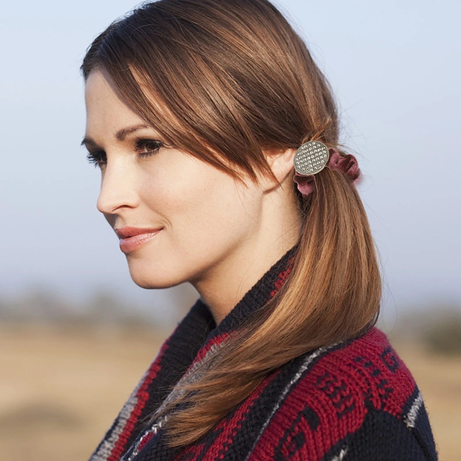 

10 Pcs Elastic Seamless Hair Loop Crystal Hair Band Ponytail Holders Hair Accessories for Women Girls (Random Style)