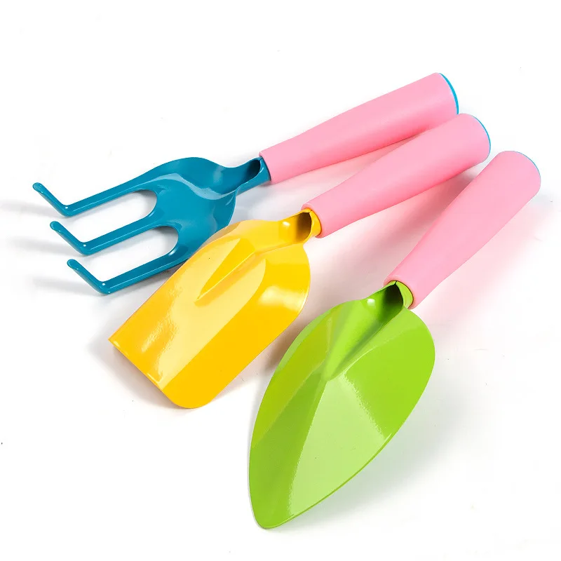 Children's Gardening Tools Shovel Set Pink Plastic Sand Digger Shovel Landscaping Garden Rake 3