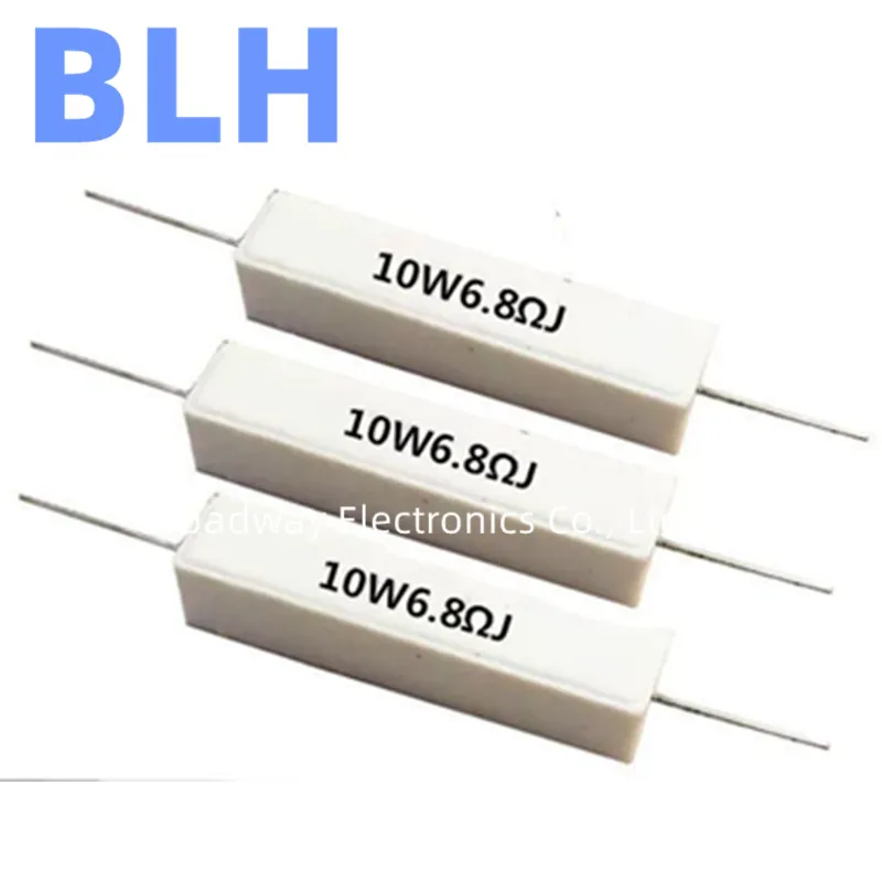 10PCS 10W Ceramic Cement Power Resistance 6.8R 7R 7.5R 8R 8.2R 10R 12R 15R 18R 20R 22R 24R 25R 27R 30R 33R 39R 47R 50R 51R 56R