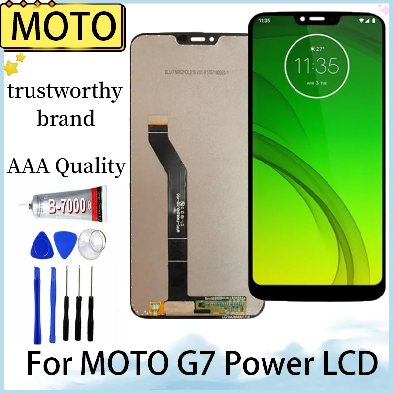 

ЖК-дисплей 6,2 дюйма для Motorola Moto G7 Power, ЖК-дисплей XT1955 XT1955-4, экран с дигитайзером в сборе с рамкой, запасные части
