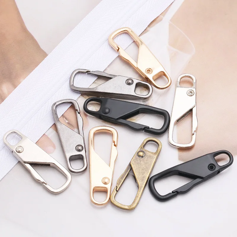 1Pcs Vintage Detachable Metal Zipper Slider Puller Handbags Cloth Repair Accessories DIY Apparel Sewing Tent Pendant Cord Zipper