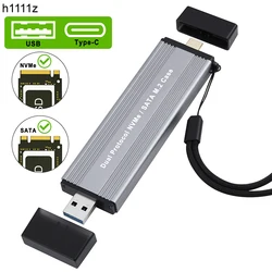 Dual Protocol M2 SSD Case USB3.0/Type-C to M.2 NVME SATA SSD Enclosure Adapter 10Gb USB3.1 Gen2 USB C External SSD Box M/B&M Key